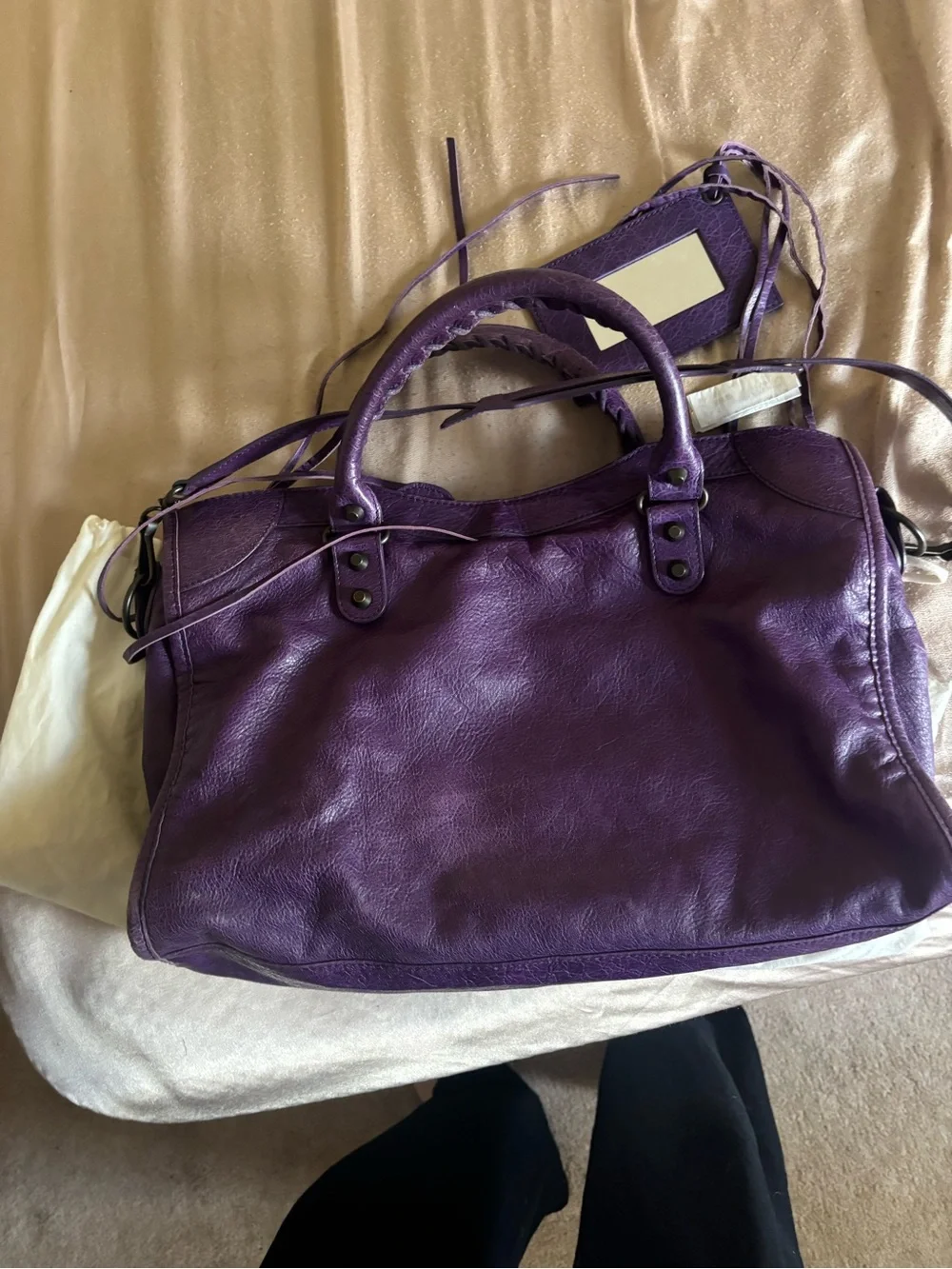 Vintage Balenciaga Raisin/ Violet Leather Purple Classic City Bag